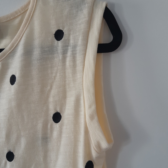 MINKPINK XS Cream Black Spot Fall T Shirt Tan - Picture 6 of 6